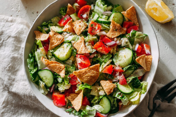 top-view-flat-lay-of-freshly-tossed-fattoush-salad