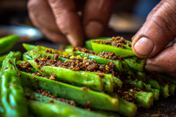 fresh-green-chillies-with-neat-slits-being-stuffed